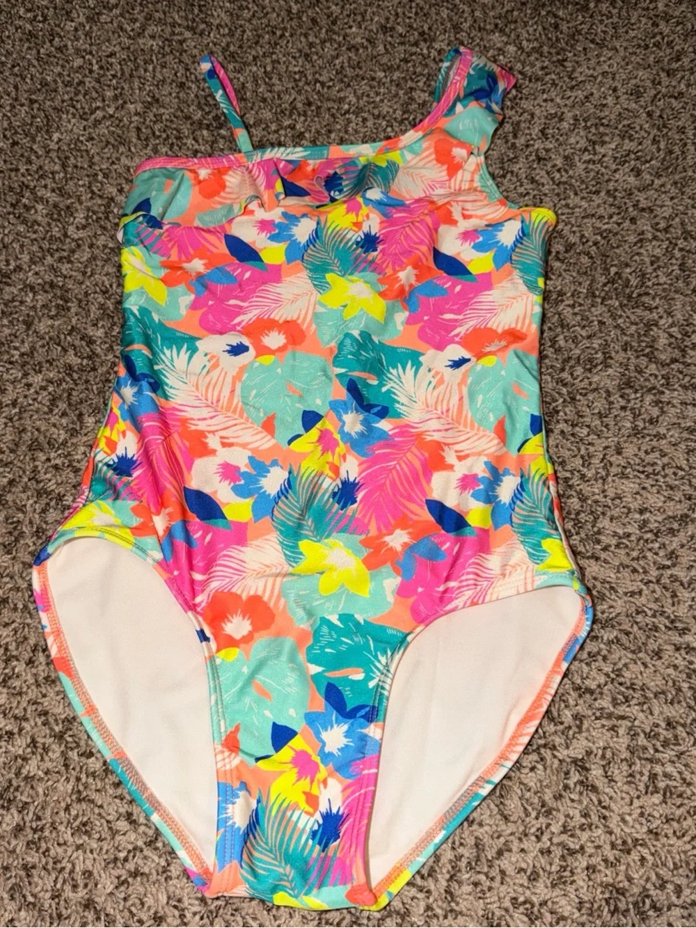 Cat & Jack Girls L 10/12 Swimsuit Floral One-Piece never worn